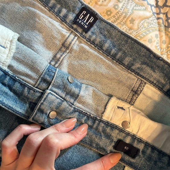 Gap Two Tone Color Block Denim Skirt - Picture 10 of 10